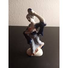Vintage Dancing Woman With Tambourine Figurine From Occupied Japan | Chairish