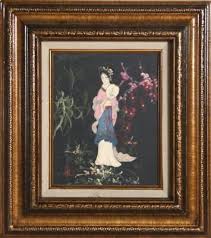 Unknown Artist, Japanese Painting, Oil on Board, signed l.l. ...