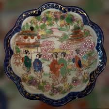 Vintage Japanese Porcelain Serving Bowl Set Hand-painted Geisha Scene With 6 Matching Dishes - Etsy