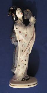 VINTAGE PORCELAIN JAPANESE GEISHA GIRL FIGURE, 9.5" TALL | eBay