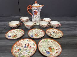 Vintage Japanese Porcelain Hand-Painted Geisha Girl Tea Set – 12 Pieces | eBay