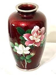 STUNNING VINTAGE GUILLOCHE ENAMEL FLOWERS VASE.c 1940 | eBay