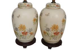 Chinoiserie Glass Table Lamps, a Pair For Sale at 1stDibs