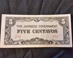 WWII Japanese Government - Five Centavos PN Bill ...