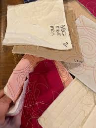 39 quilt squares vintage embroidered stitched with backing 6.5”