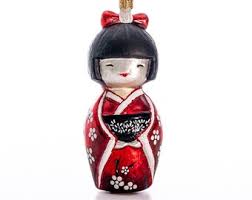 Glass Absolutely Stunning Japanese Kokeshi-doll - Handmade, Glass Christmas Ornament, Made in Polish Manufacture, Collectible Bauble - Etsy