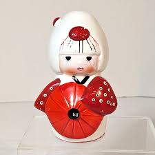 Japanese Hakata Doll Girl Figurine Geisha Girl Kimono Vintage Glazed Red White | eBay Australia