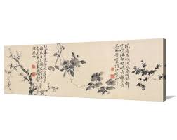 Xu Wei,plum Blossom and Apple Blossom,chinese Painting,bedroom Wall Art,large Wall Art,framed Wall Art,t360 - Etsy