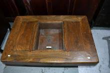 Sold at Auction: Korean Hibachi Style Elm Coffee Table, top ...