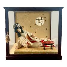 Japanese Geisha Princess Doll in Original Glass & Wood Case | Chairish