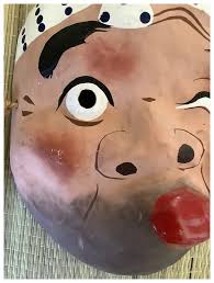 Vintage Japan papier mache folk tale mask - Hyottoko. For Sale at Ruby Lane