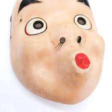 Vintage Japanese HARIKO HYOTTOKO Mask – Paper Mache Comic Fire God Decor MSA199 | eBay