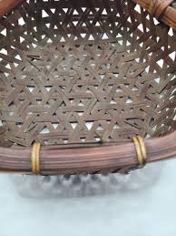 Japanese Ikebana woven basket in bamboo. 6 sided shape. Vintage | eBay
