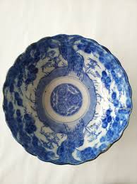 Antique Japanese Porcelain Blue & White Hand Painted Bowl | eBay