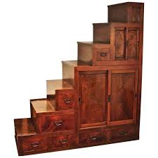 Fine and Substantial Japanese Keyaki 'Elm' Step Tansu at 1stDibs | japanese step tansu, japanese step tansu for sale, japanese step cabinet