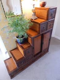 Authentic Vintage Japanese Tansu Stepped Cabinet. 1.2m H x 1.2m Lx 380mm D | eBay UK
