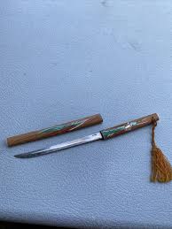 VINTAGE JAPAN JAPANESE MINIATURE SAMURAI KATANA SWORD LETTER ...