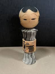 Vintage Kokeshi Doll Japanese Hand Painted Swirl Lacquer Paint - Etsy