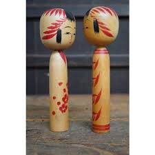 Vintage Decorative Traditional Kokeshi, Japan, 1970s, Set of 2 | Chairish