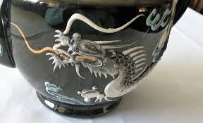 VINTAGE DRAGONWARE TEAPOT Black Body FEROCIOUSLY GREAT ...