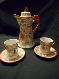 Vintage Hand Painted Chocolate Pot & Cups & Saucers Marked Japan Tea Coffee Pot | eBay