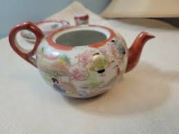 Antique Marked Japanese Kutani Geisha Girl Roses Mt. Fuji Hand Painted Set | eBay