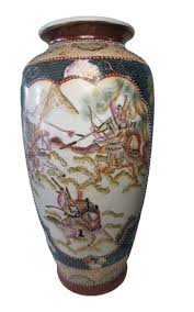 Fine Antique Japanese Meiji Kutani Satsuma Vase w/Samurai ...