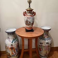 Antique Japanese Porcelain Hand Painted Kutani Vase Lamp ...