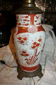 Porcelain and Brass Decorative Jar Vase Floral Design 26" tall