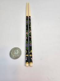 Pair of Black Cloisonne Chop Sticks, Original Box - Etsy