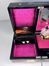 🇯🇵Vintage JAPAN Black Lacquer Music Box Double Spinning Dancers W/ Key | eBay