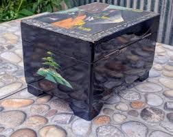 Vintage Black Lacquer Music Jewelry Box: Hand-painted Japanese Scene - Etsy