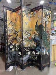 Sold at Auction: Chinese Coromandel Lacquer Peacock Floor Screen