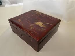 Antique Japanese Lacquered Lock/Sewing/Writing/Jewelry Box | eBay