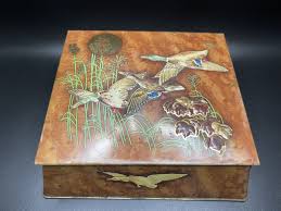 Vintage Tin Box Trinket Metal Tin Hinged Box Duck Geese Hinged Made in England | eBay