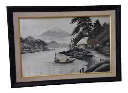 Japanese Silk Embroidery Framed Textile Art | Chairish