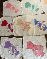 Vintage Multicolored Sunbonnet Sue Panels Applique-10 ...