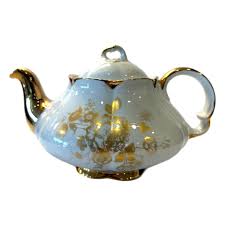 Antique Ellgreave Gold White Teapot Porcelain With Lid - Etsy