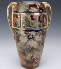 Antique Japanese Satsuma Pottery Meiji Vase Floral Moriage Handled Large 16”H | eBay