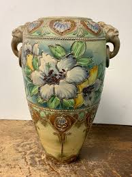 Antique Deco Japanese Nouveau Moriage Vase Hand-painted Very Big Floor Vase 15"h/good Gift/gift/wedding Gift/moriage Jewels Vase/japan Vase - Etsy