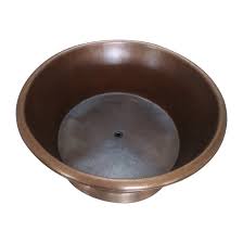 Round Copper Tub Hammered Antique