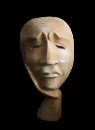 Mask Wood Carving Man In Thought Balinese Sculpture Display ...