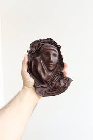 Sculpted Leather Face Sculptures Wall Hanging Vintage Women ...