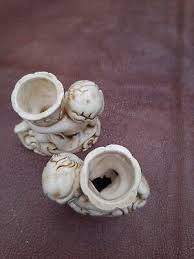 Vintage Pair of Aged Ceramic Cherub Christmas Candlestick ...