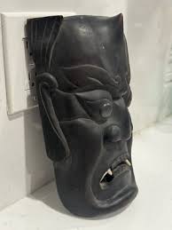 SHIKAMI Mask Japanese 10.75” Wooden Oni Demon Devil Orge God ...