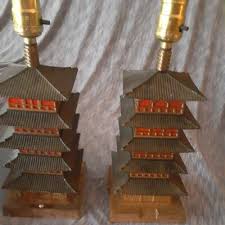VINTAGE PR 5 TIER CHINESE PAGODA TABLE LAMPS/ MUSIC BOX /INTERNAL LIGHTS 14"x5" | eBay