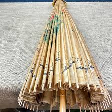 Large Vintage Oriental Japanese Wagasa Bamboo & Paper Parasol Geisha - Etsy UK