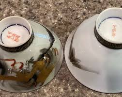 2 Gilded Chinese Dragon Bowls - Etsy