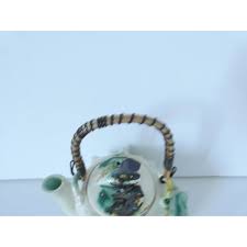 1960s French Vintage Barbotine Tea Pot | Chairish