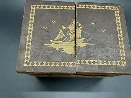 VTG Accordian Tiered Hand Painted Cedar Wood Trinket Box Lake George, NY | eBay